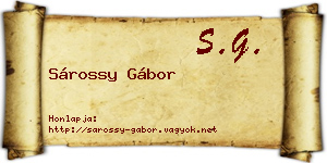 Sárossy Gábor névjegykártya