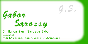 gabor sarossy business card